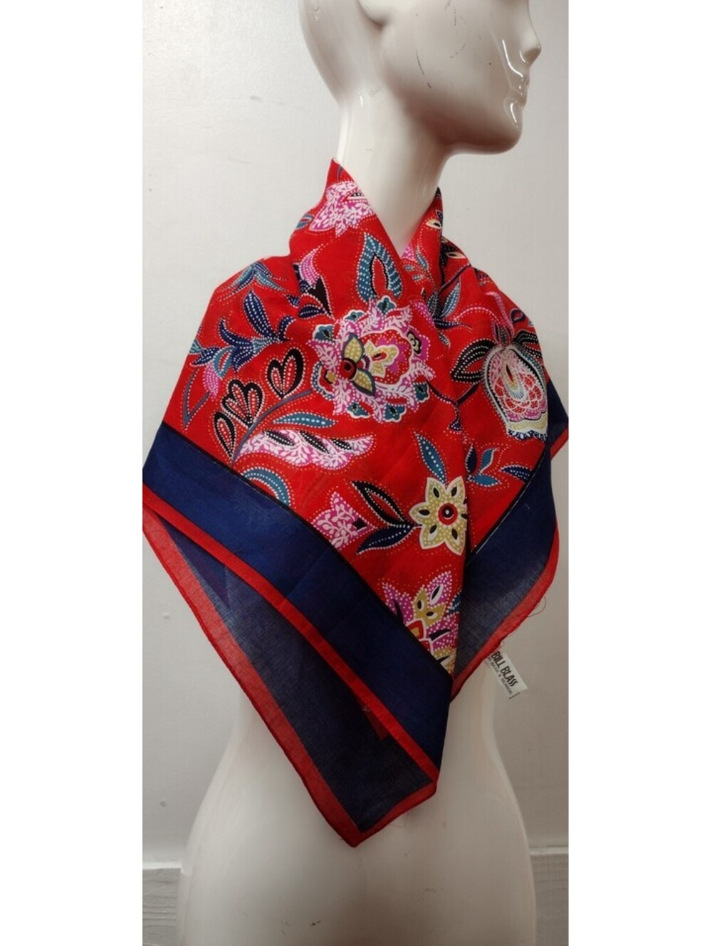 Vintage 1970s Bill Blass Red ASIAN Florals Indian Paisley BAAR BEARDS 70s 1980s